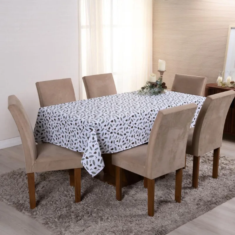 Toalha De Mesa 3,00M 10 Lugares Estampa Digital Natal Est. 1
