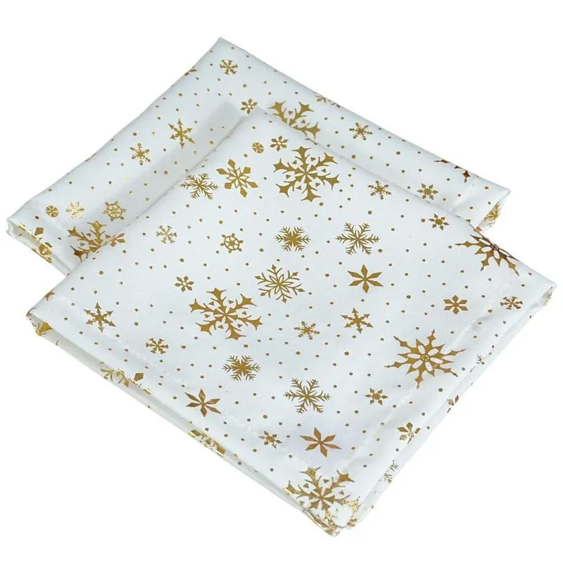 Kit 2 Guardanapos Lumine Natal Poliéster Oxford Branco