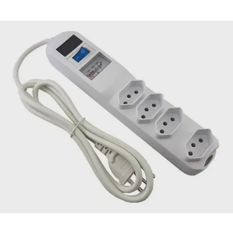 10 Extensão 4 Tomadas + Wattímetro/Interruptor On/Off Atacado