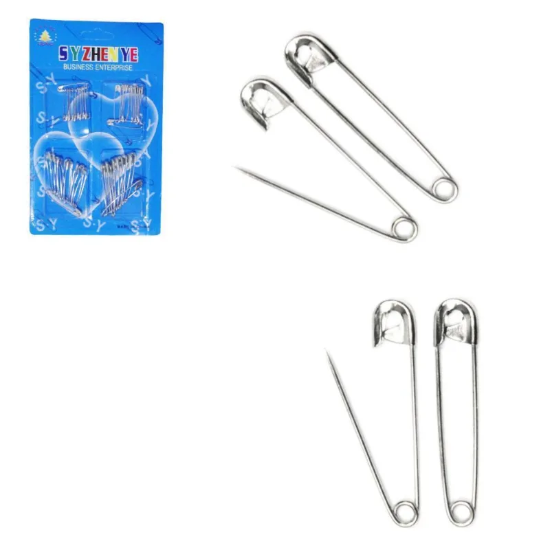 Alfinete De Seguranca De Metal Com 40 Pecas Na Cartela