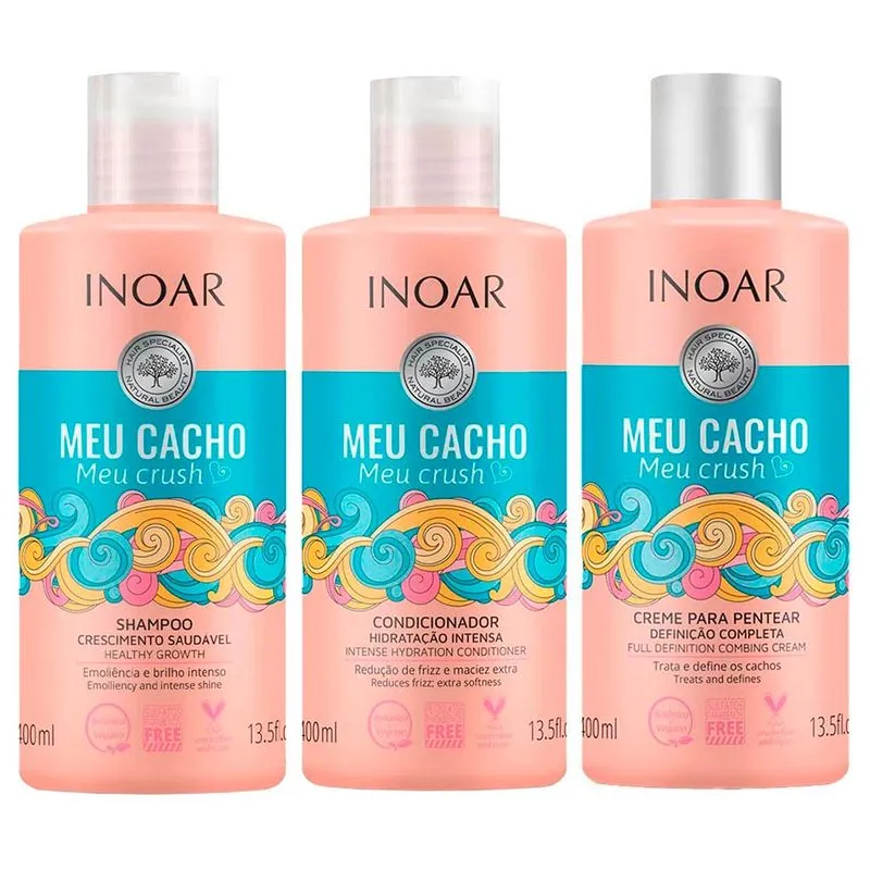 Inoar Meu Cacho Meu Crush Kit Shampoo + Condicionador + Creme Kit