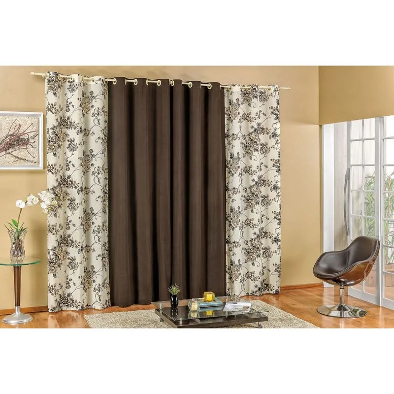 Cortina Floratta 2,00mx1,70m Com Ilhós Quarto, sala, cozinha