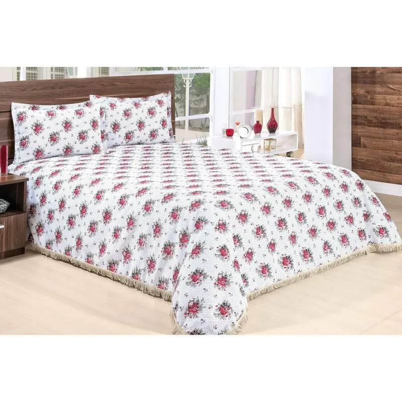 Kit Colcha Casal La Bella 03 Peças Bia Enxovais Vermelho/Estampa Bolinha