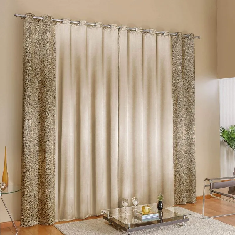 Cortina 3 Folhas Safari Bia Enxovais 3,00mx2,60m Prata