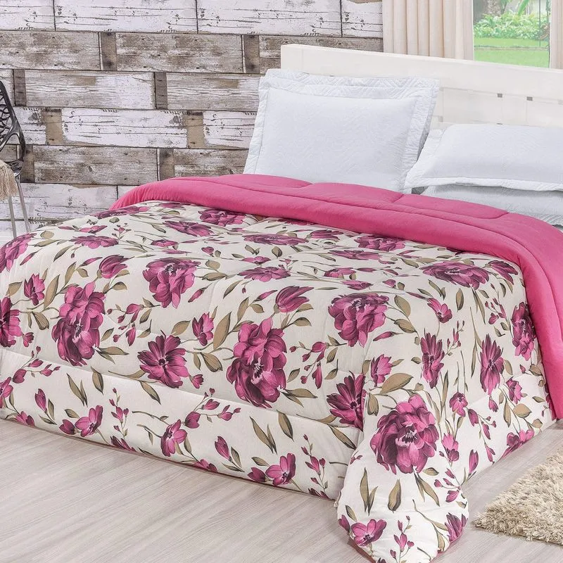Edredom Queen Malha Quality Bia Enxovais Pink
