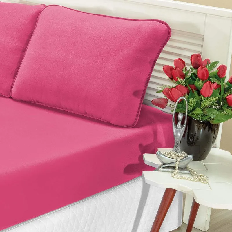 Jogo de Cama Solteiro Malha 2 Peças Quality Bia Enxovais Pink