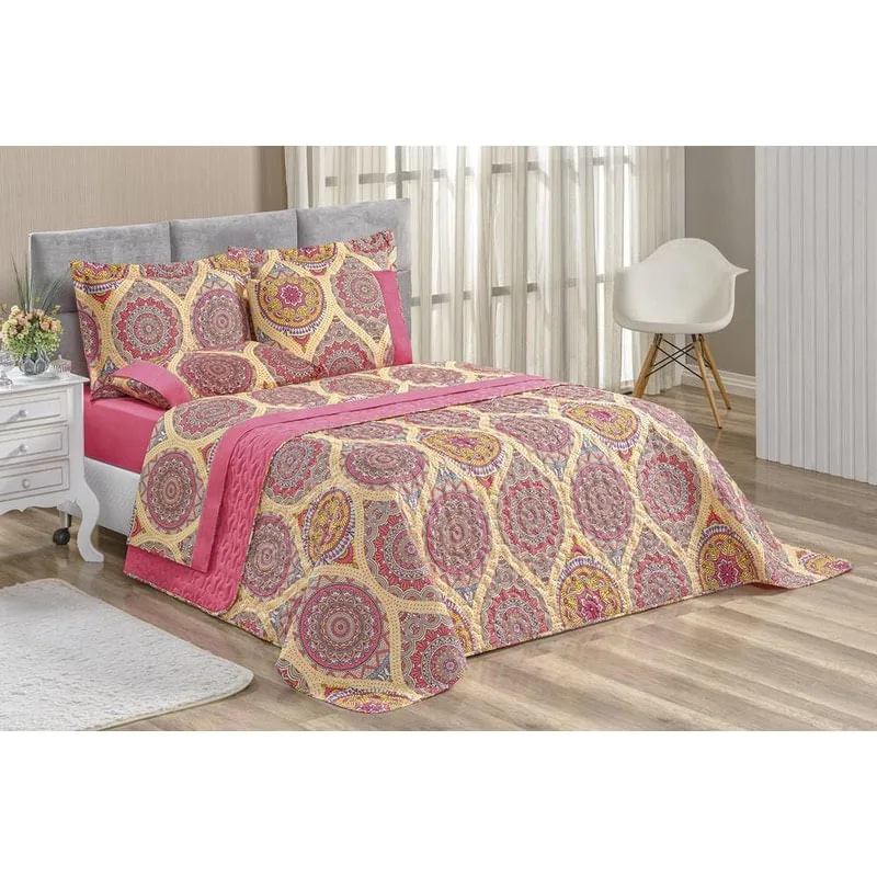 Cobre Leito Naturale Mandala Solteiro Micropercal 02 Peças