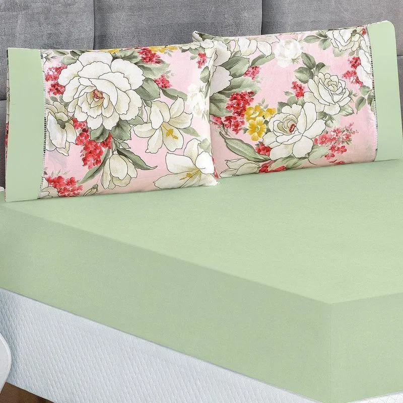 Jogo De Cama Micropercal 200 Fios Naturale Casal 03 Peças Killy