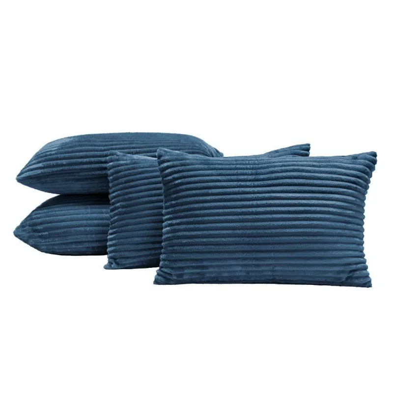 Kit 04 Almofadas Cheias Velvet Bariloche 60cm X 30cm - Azul