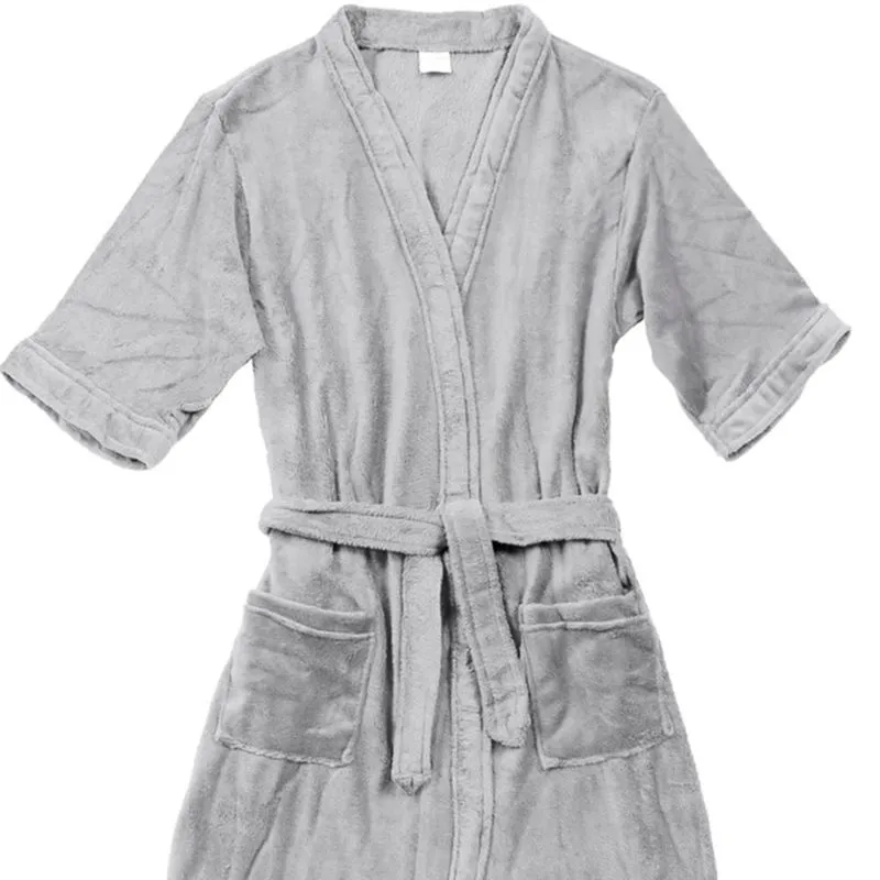 Roupão Kimono Microfibra Plush Antipilling Antialérgico Chronos M - Platina