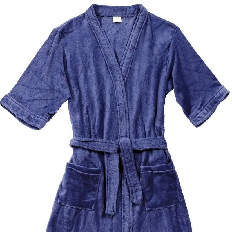 Roupão Kimono Microfibra Plush Antipilling Antialérgico Chronos G - Indigo