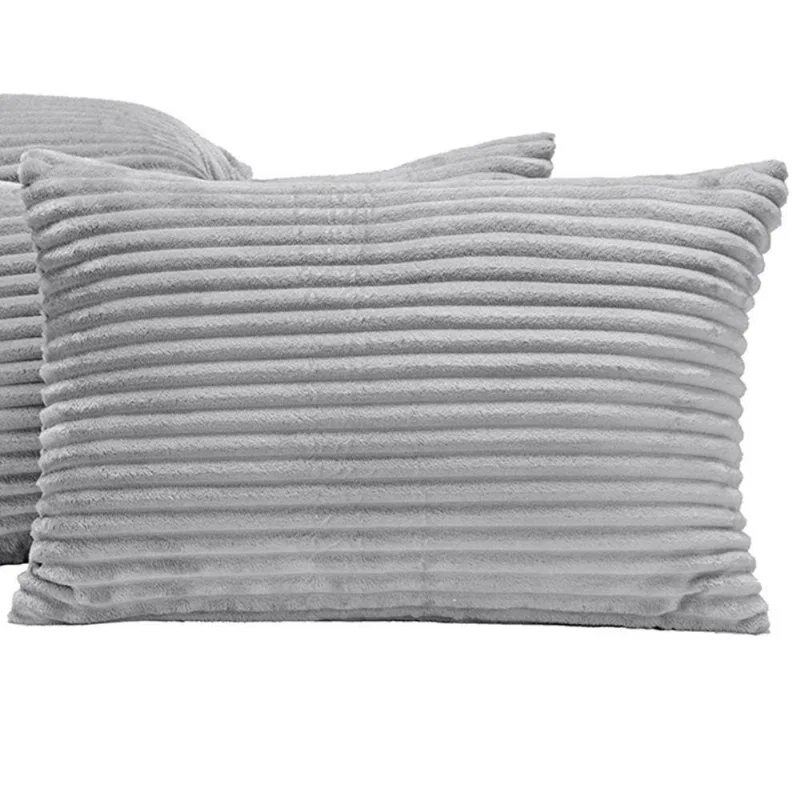 Kit 04 Almofadas Cheias Velvet Bariloche 60cm X 30cm - Cinza
