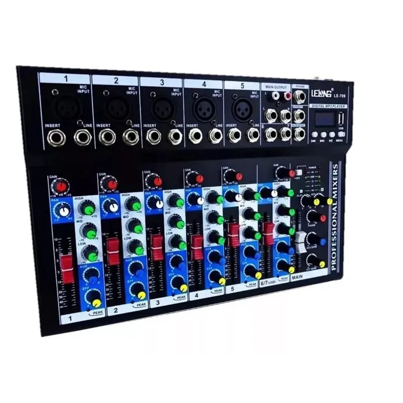 Mesa De Som Bluetooth Usb 8 Canais Lelong Le709