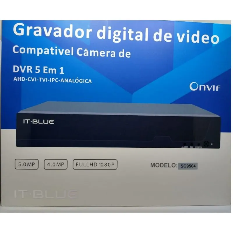DVR FULL HD 4 CANAIS 5.0MP C/ FONTE E MOUSE ITBLUE