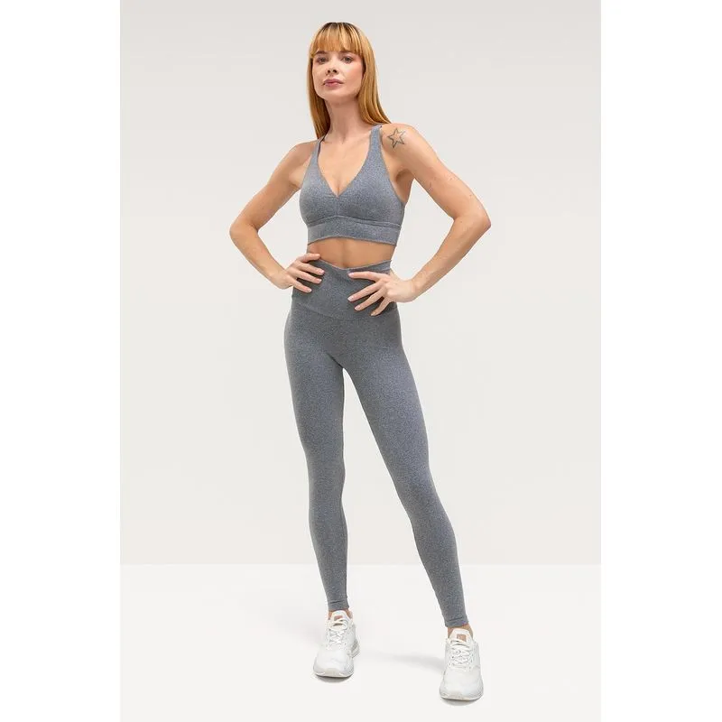 CALÇA LEGGING HIGH COMPRESSION HALTER - ESSENTIALS 26 - MESCLA FORTE P/S