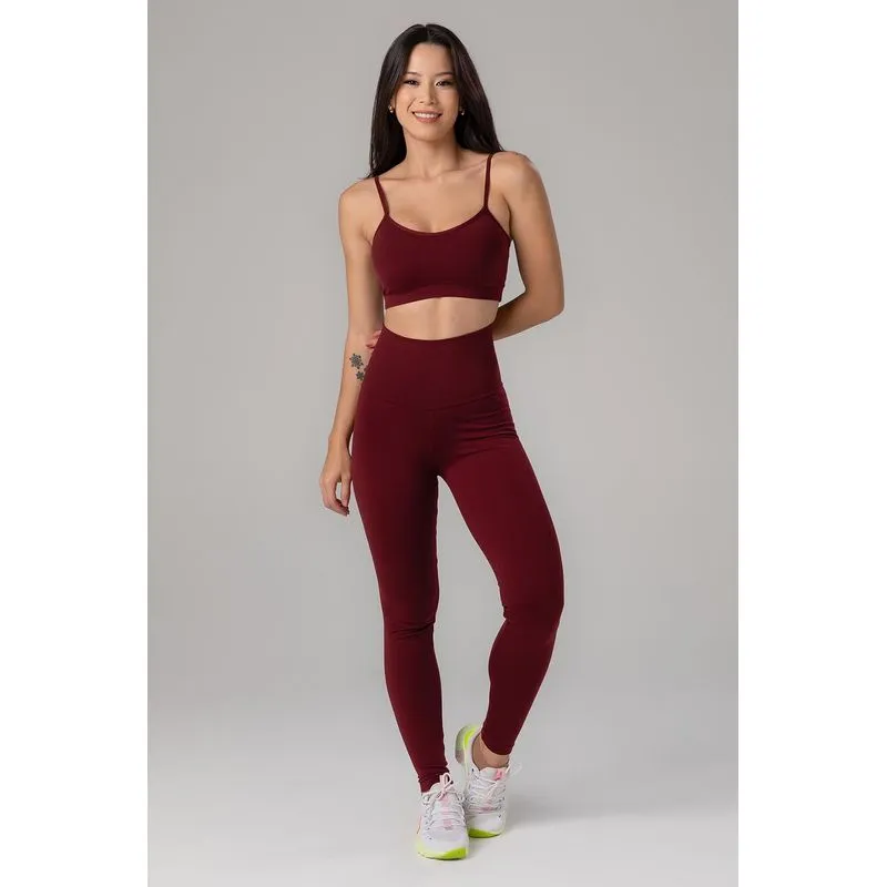 CALÇA LEGGING HIGH COMPRESSION HALTER - ESSENTIALS 25 - BORDÔ P