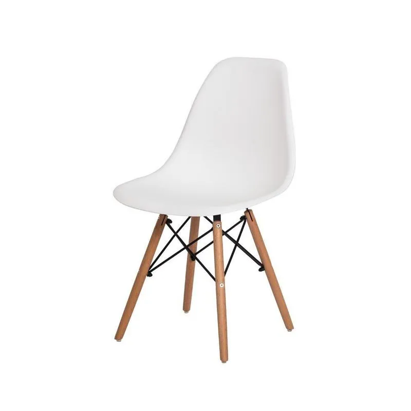 Cadeira Para Mesa De Jantar Base Madeira Wood Branca