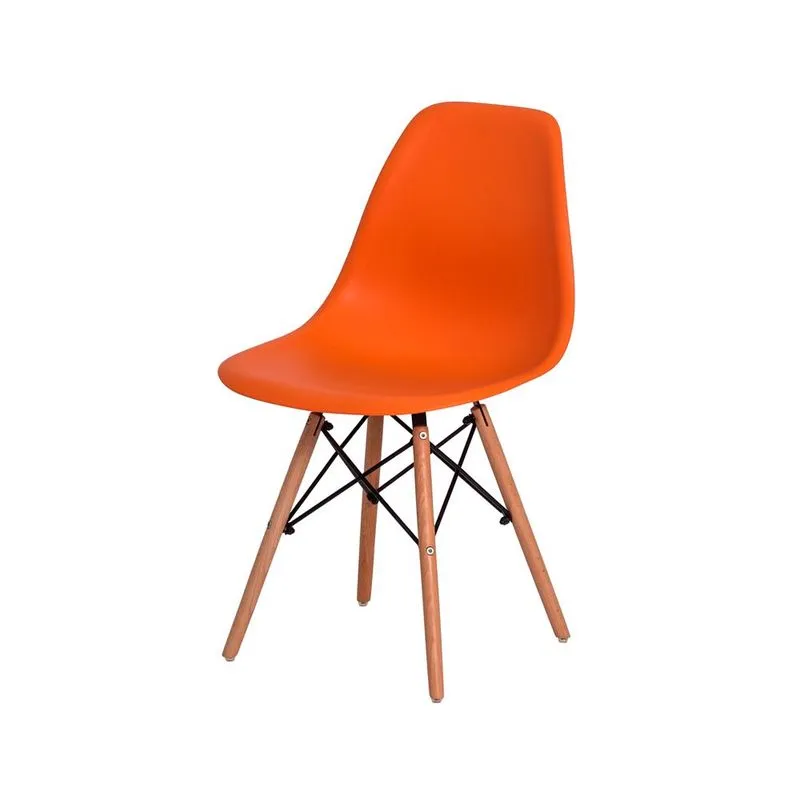 Cadeira Charles Eames Eiffel Moderna Base de Madeira