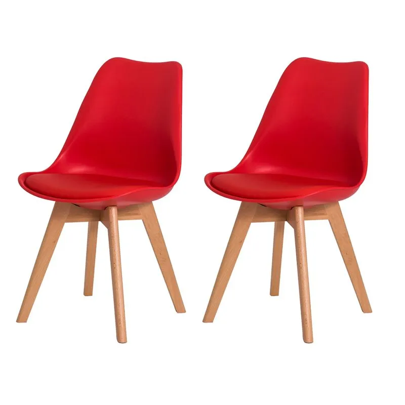 Kit 2 Cadeiras Leda Saarinen Design Vermelha