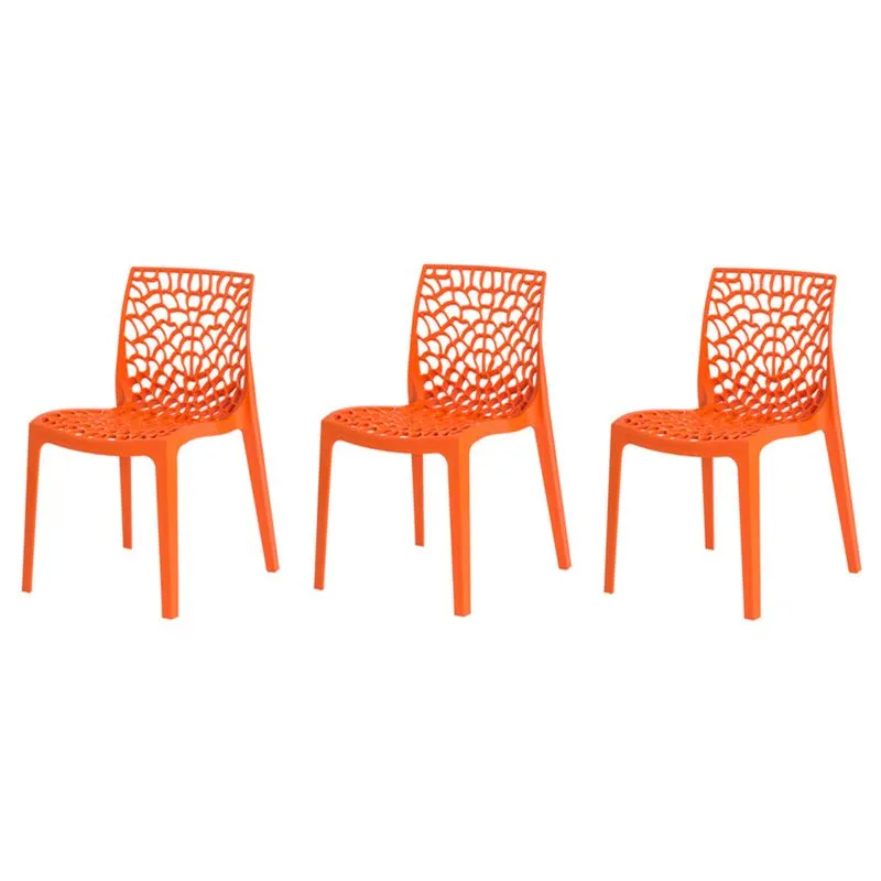 Kit 3 Cadeiras Gruvyer Laranja