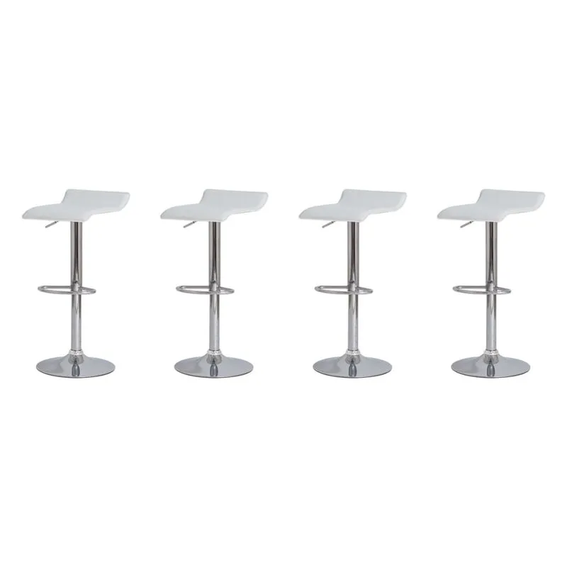 Kit 4 Banquetas Tóquio Belo Horizonte Branca Base Giratória Altura Regulável Cozinha Bar Bancada