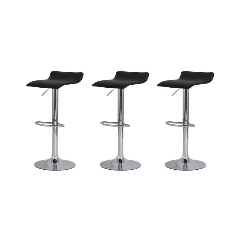 Kit 3 Banquetas Tóquio Belo Horizonte Preta Base Giratória A