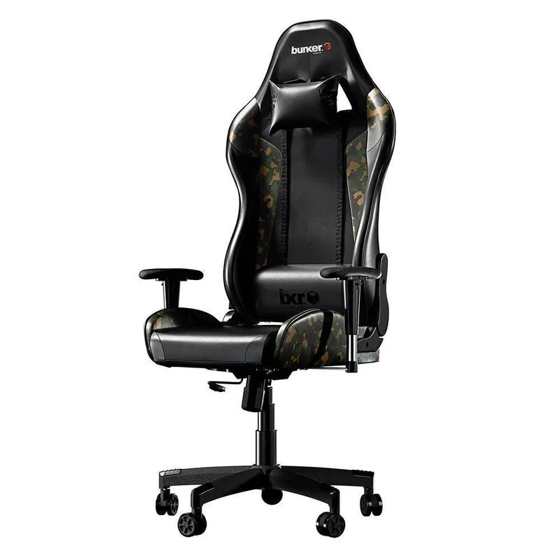 Cadeira Gamer Bunker Camuflada Verde Pro E-sports Ergonômica