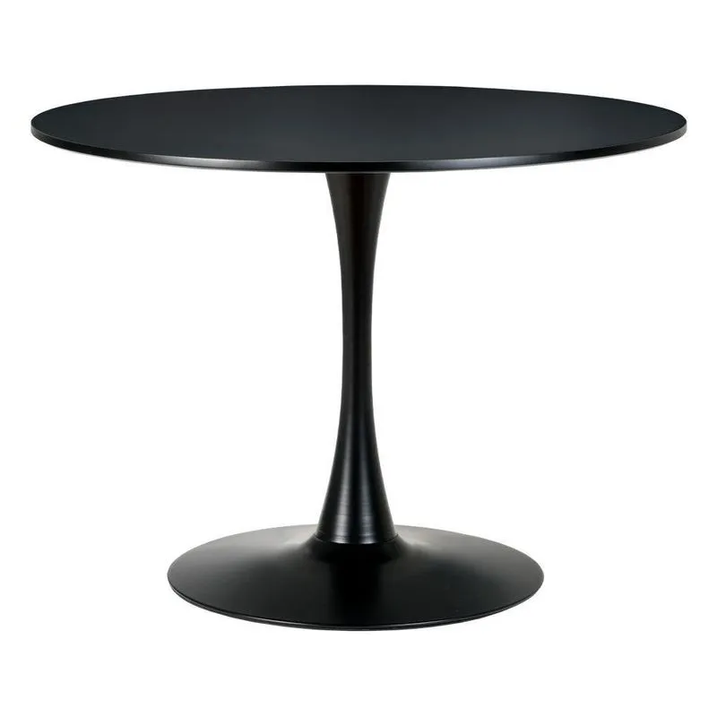 Mesa Saarinen Tulipa Redonda 100cm Tampo Madeira Preta 5 Lugares