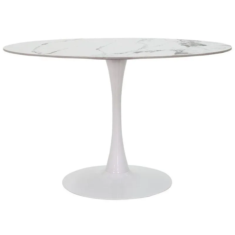 Mesa Saarinen Tulipa Jantar Oval 120x80cm Tampo Marmorizado