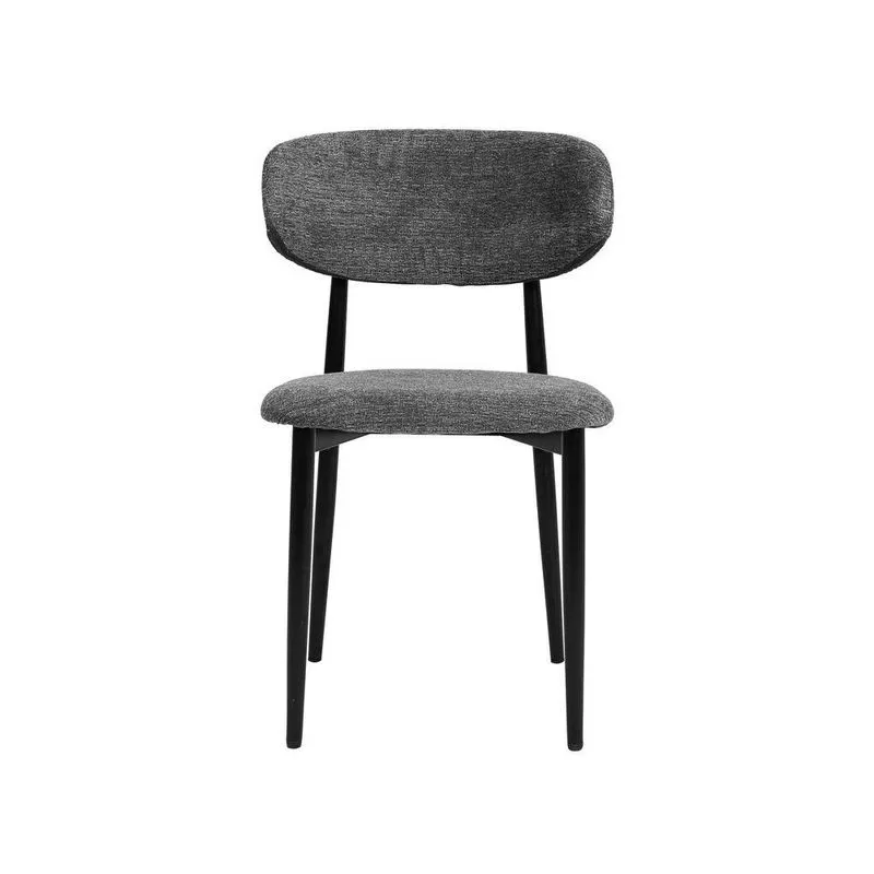 Cadeira Lucy Estrutura Em Aço Estofado Em Linho Cinza Waw Design