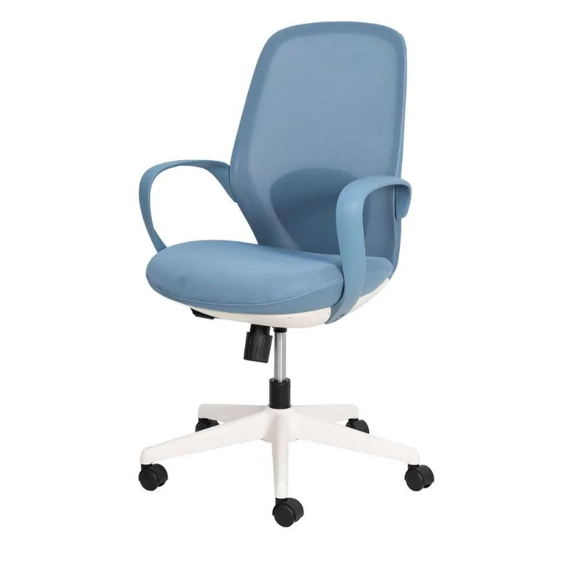 Cadeira De Escritório Oceano Diretor Tela Mesh Azul Claro