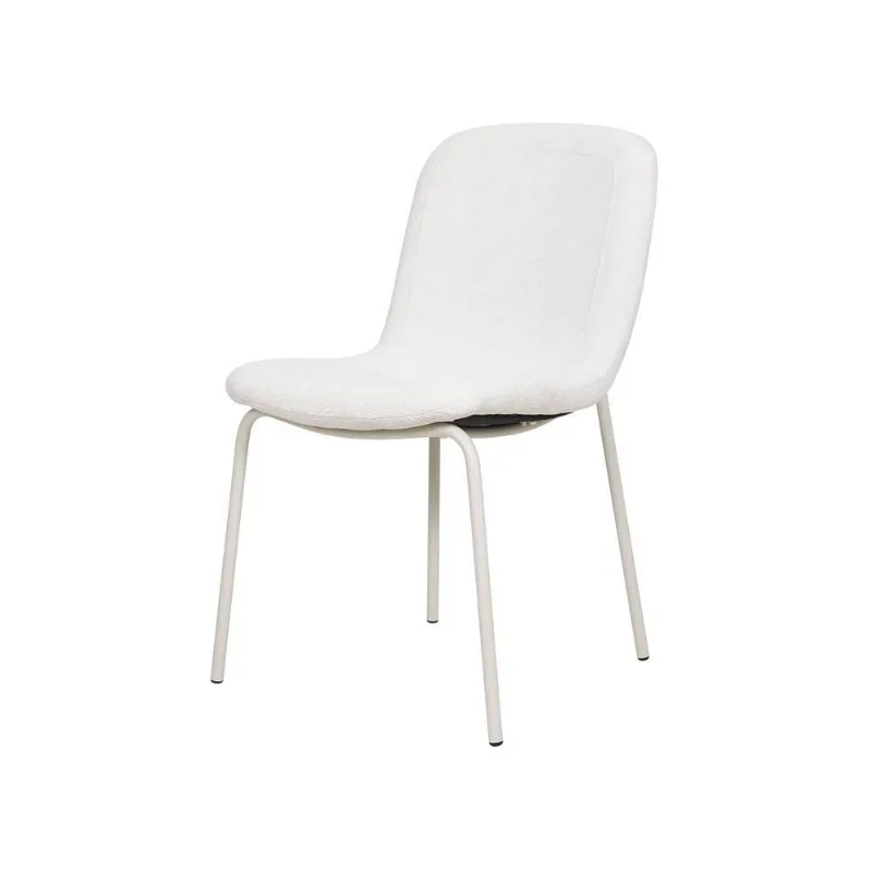 Cadeira de Jantar Celeste Estrutura em Aço Estofada Branco Waw Design