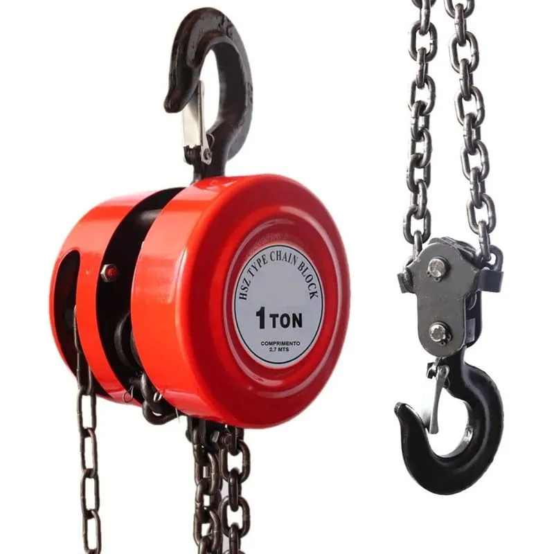 Talha Manual Corrente Capacidade 1 Tonelada 1000kg 2,7 Mts