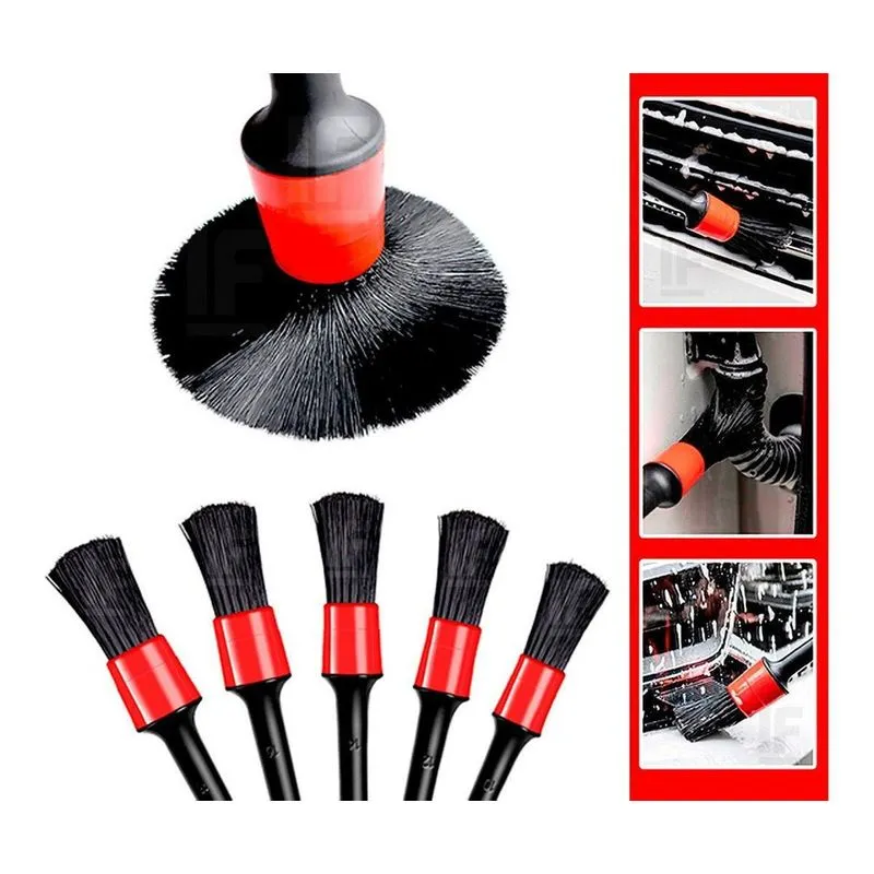Kit Pinceis Detalhamento Automotivo Limpeza Estética Higiene