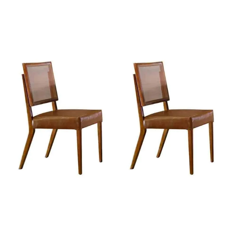 Conjunto Com 2 Cadeiras Aila Mobillare Star Caramelo Imbuia