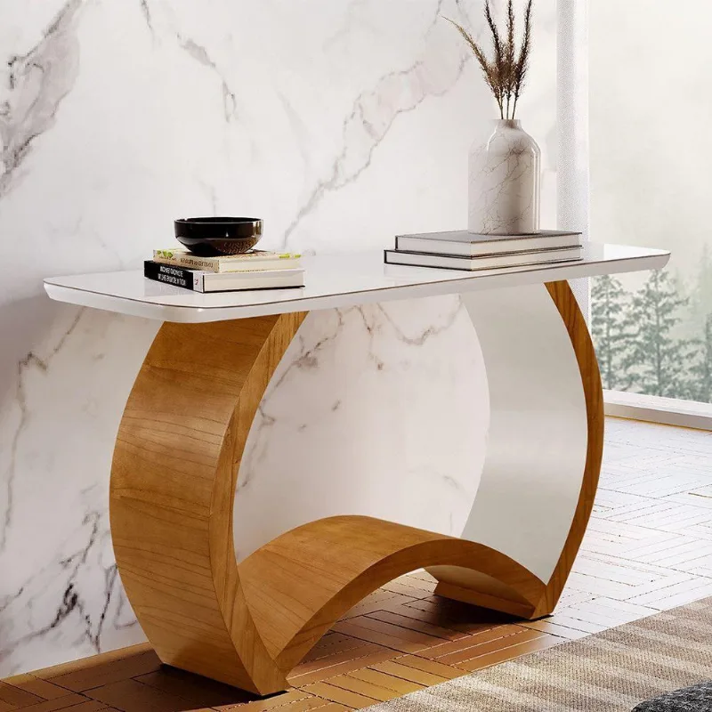 Aparador Bali Tampo Vidro 150x40cm Moderna Off White/imbuia - moderna