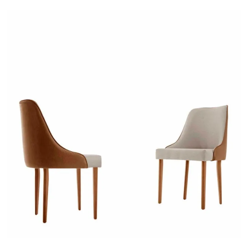 Conjunto Com 2 Cadeiras Esmeralda Em Madeira Maciça Moderna Linho Off/star Caramelo - moderna