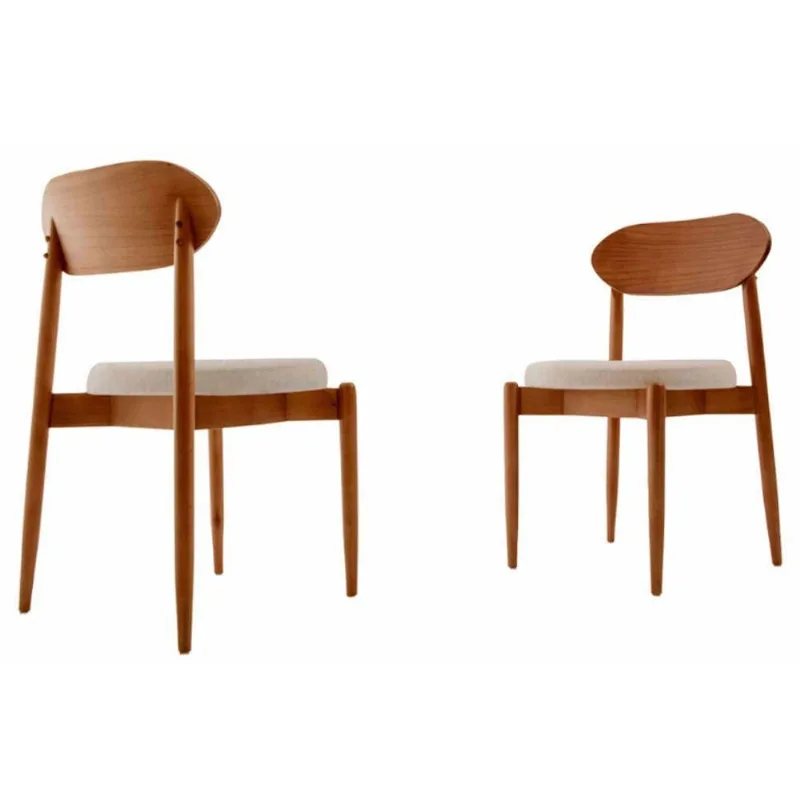 Conjunto Com 2 Cadeiras Ballare Moderna Mobília Linho Off White/cinam.imbuia - moderna