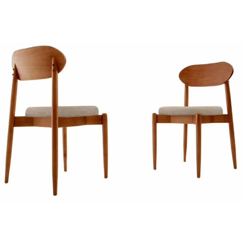 Conjunto Com 2 Cadeiras Ballare Moderna Mobília Milano/ Cinam. Imbuia