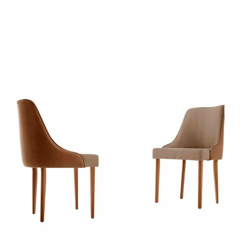 Conjunto Com 2 Cadeiras Esmeralda Em Madeira Maciça Moderna Linho Palha/star Caramelo - moderna