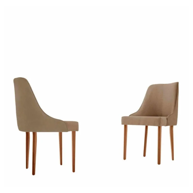 Conjunto Com 2 Cadeiras Esmeralda Em Madeira Maciça Moderna Linho Palha/ferrara - moderna