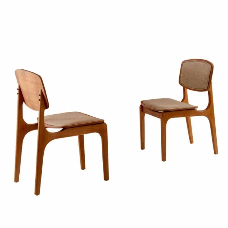 Conjunto Com 2 Cadeiras Malta Moderna Mobília Linho Palha-cinam.imbuia - moderna