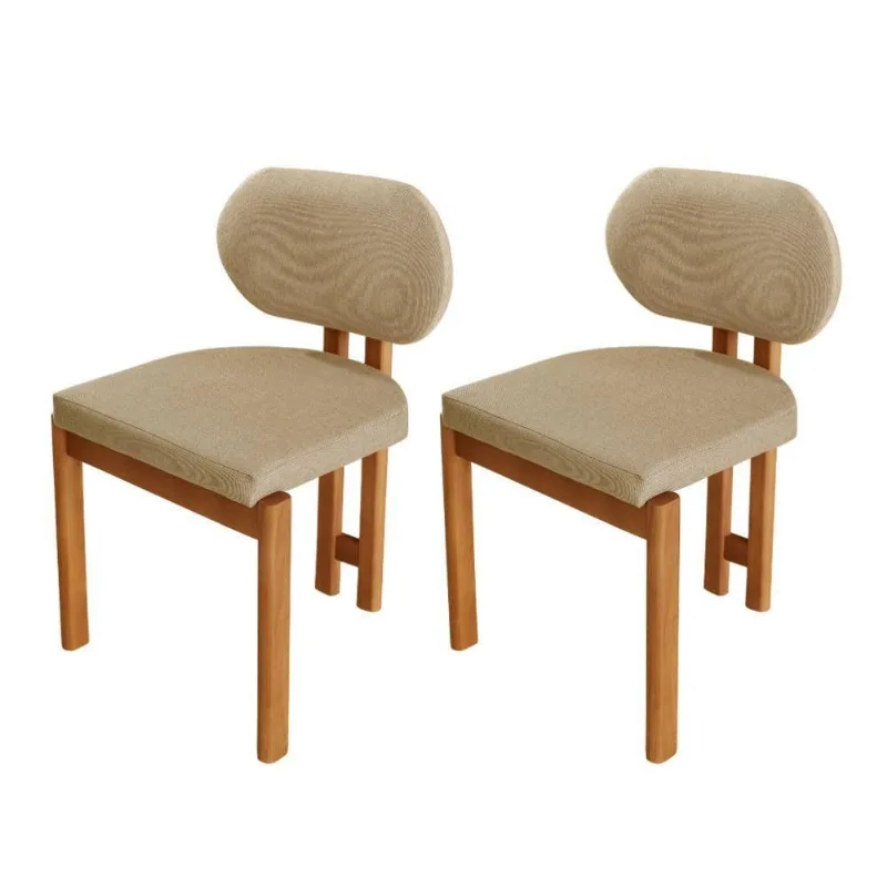 Conjunto Com 2 Cadeiras Madeira Nala Ambar / Imbuia Nat.