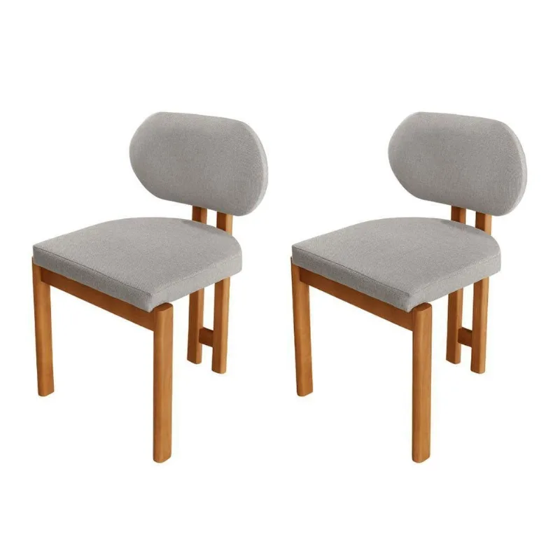Conjunto Com 2 Cadeiras Madeira Nala Luna / Imbuia Nat.