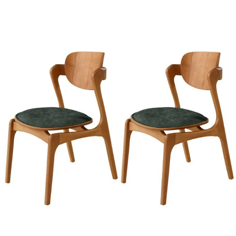 Conjunto Com 2 Cadeiras Madeira Solaris Gold Moderna Mobília Jade / Imbuia Nat. - moderna