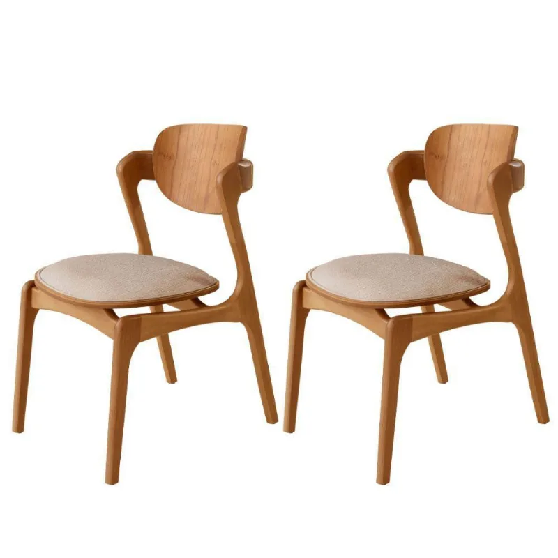 Conjunto Com 2 Cadeiras Madeira Solaris Gold Moderna Mobília Brisa/ Imbuia Nat. - moderna