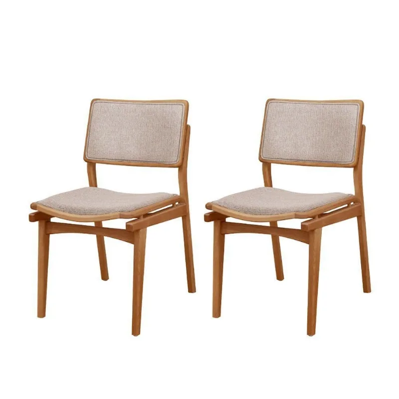 Conjunto Eva Com 2 Cadeiras Madeira Moderna Mobília Brisa - moderna