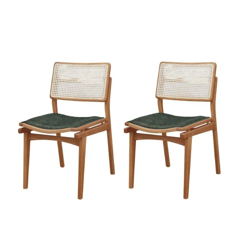 Conjunto Com 2 Cadeiras Madeira Eva Premium Luna