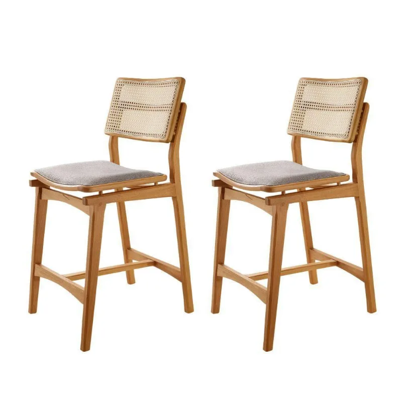 Conjunto Com 2 Banquetas Eva Premium Brisa Imbuia Natural