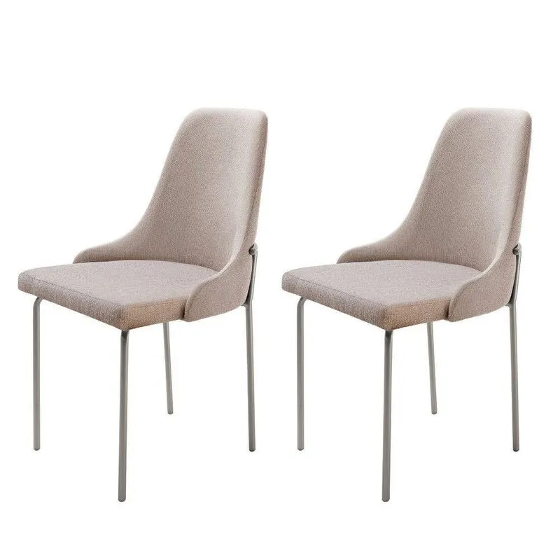 Conjunto Com 2 Cadeiras Metal Vicenza Moderna Mobilia Brisa Prata